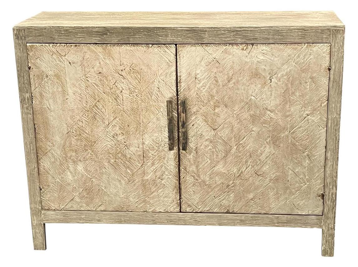 Eguisheim Chest, Weathered Gray, Textured Crosshatch Reclaimed Wood Doors With Brushed Nickel Hardware
