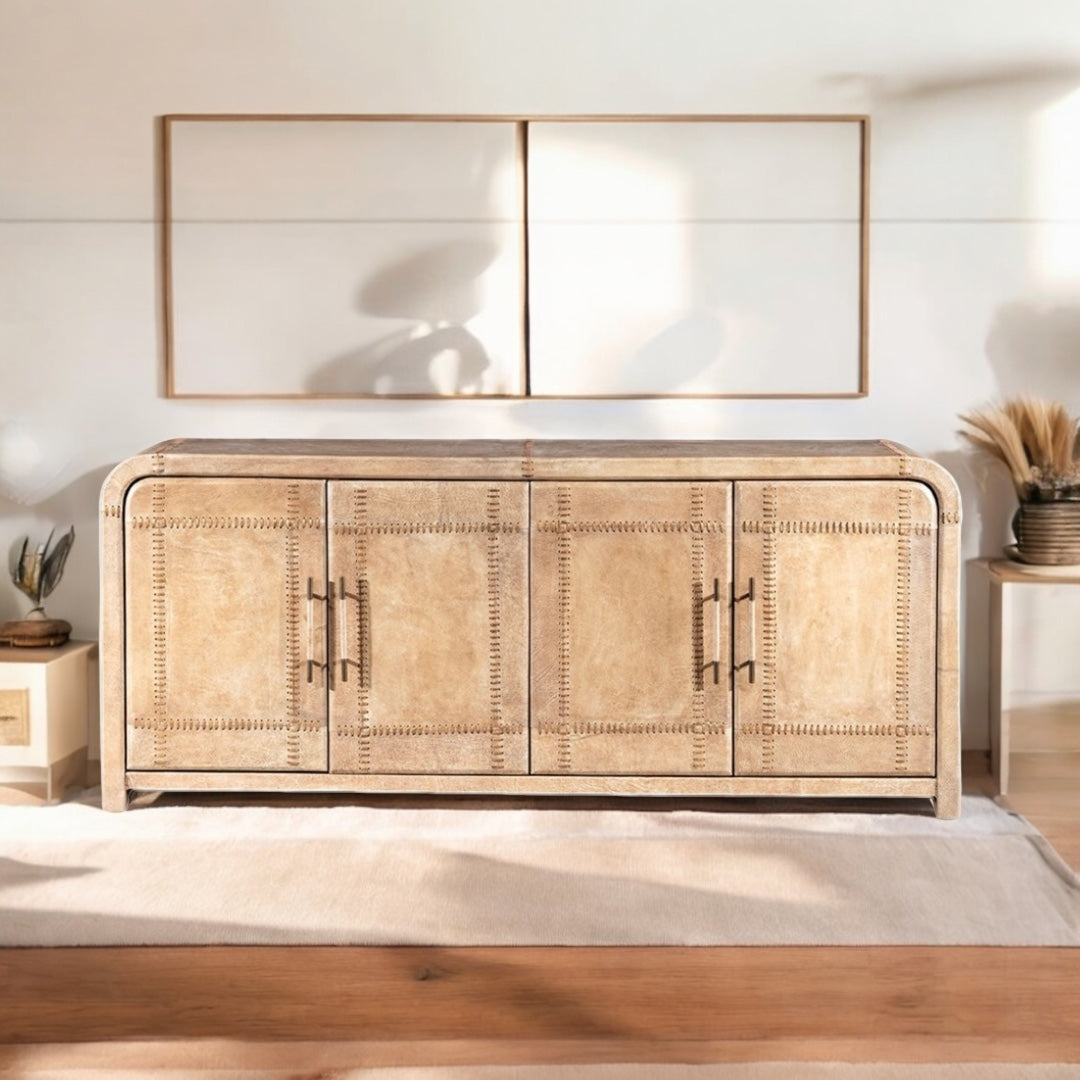 Tortiniere Crest Cream Dining Room Buffet Table Handcrafted In European Style 19 x 78 x 33