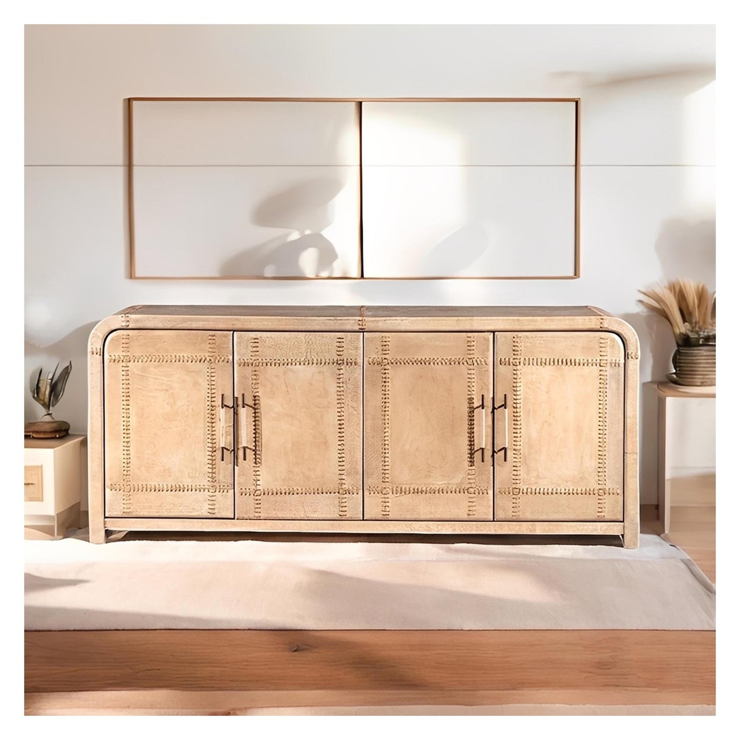 Tortiniere Crest Cream Dining Room Buffet Table Handcrafted In European Style 19 x 78 x 33