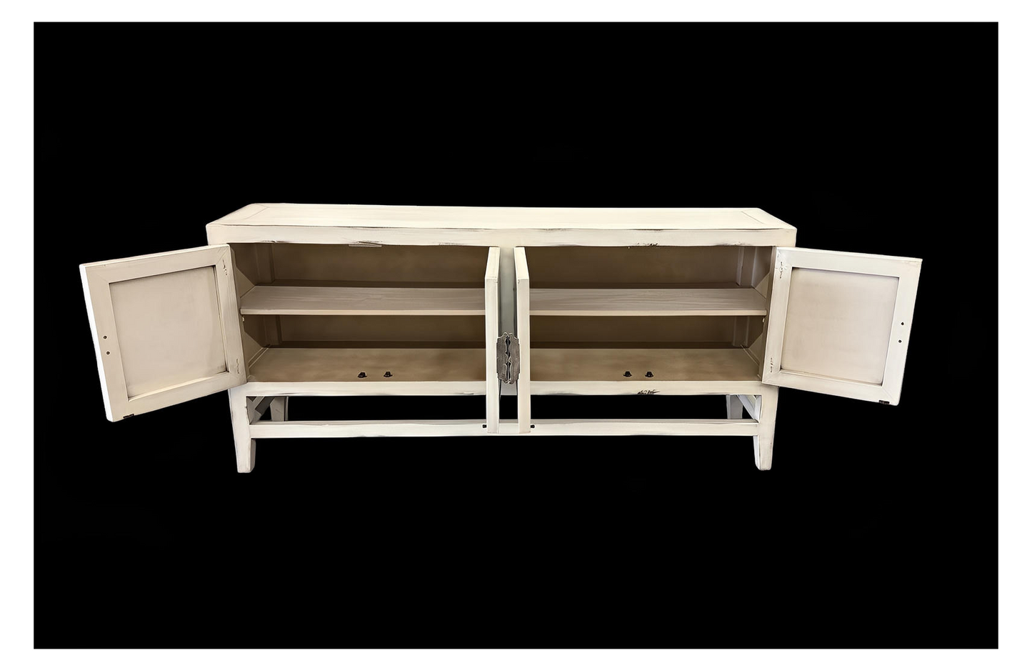 Orleans Antique Silver Dining Room Buffet Table Hand-Finished - 18.5 x 78 x 36