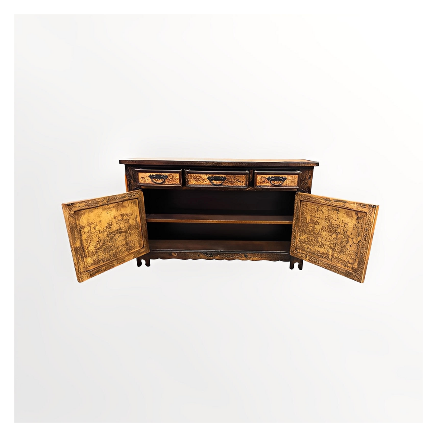 Saché Balzac Antique Walnut Dining Room Buffet Table - 19 x 65 x 39