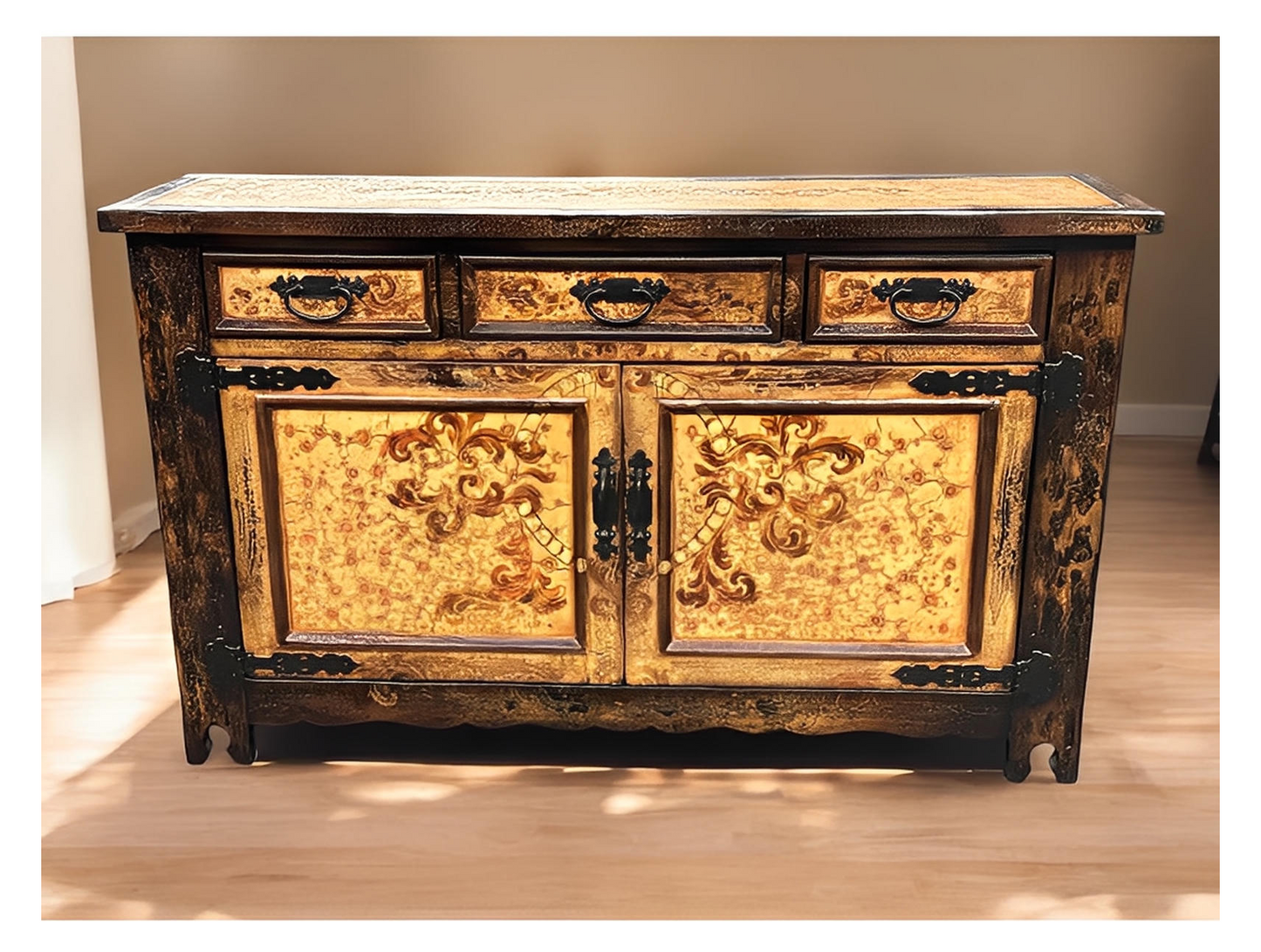 Saché Balzac Antique Walnut Dining Room Buffet Table - 19 x 65 x 39