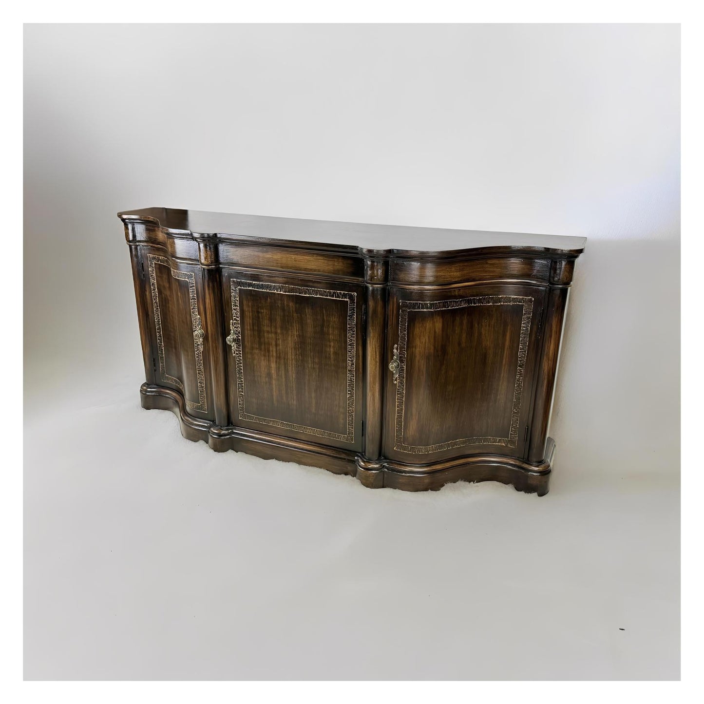 Challain Amboise Dark Walnut Dining Room Buffet Table, Antique Finish