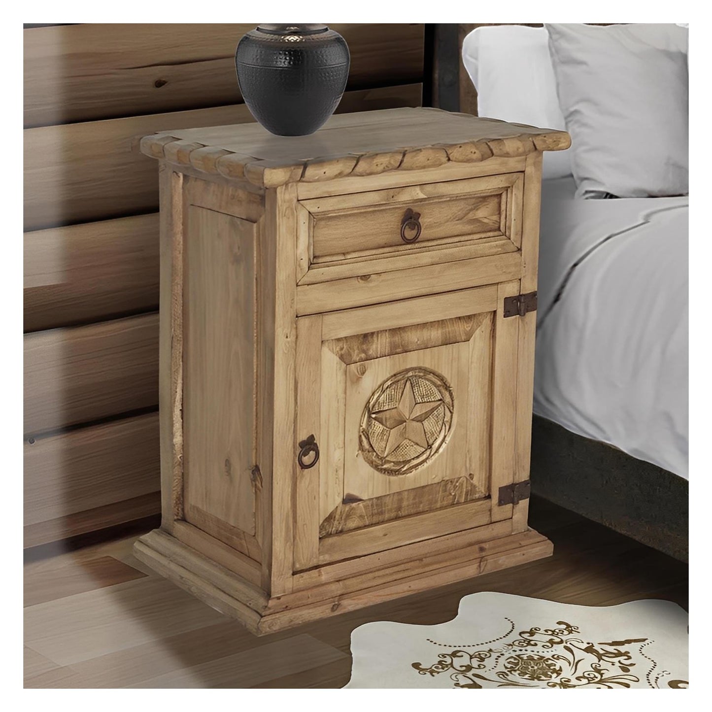 Horned Toad Hill Nightstand With Rope And Star (Right)
