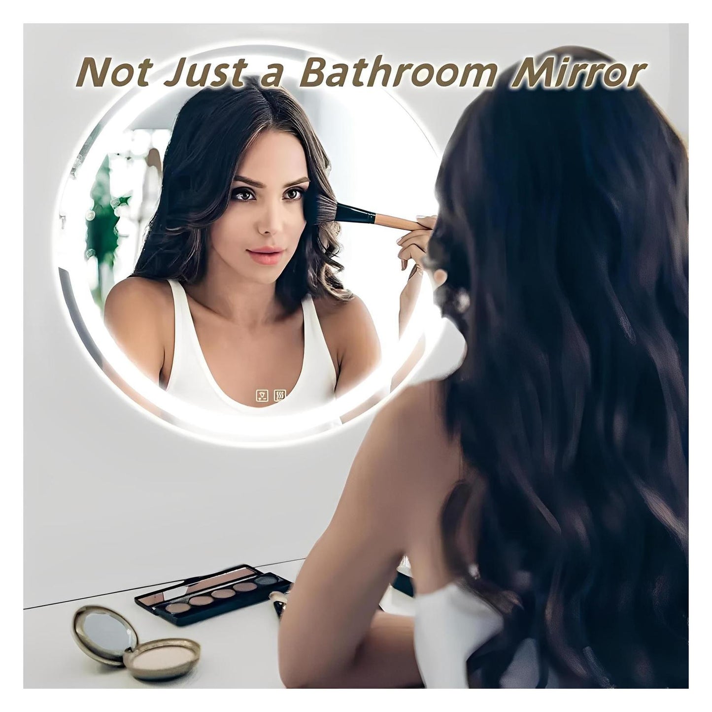 Round LED Mirror - Bathroom Vanity Mirror With Dimmable Lights and Adjustable Color Temperature
