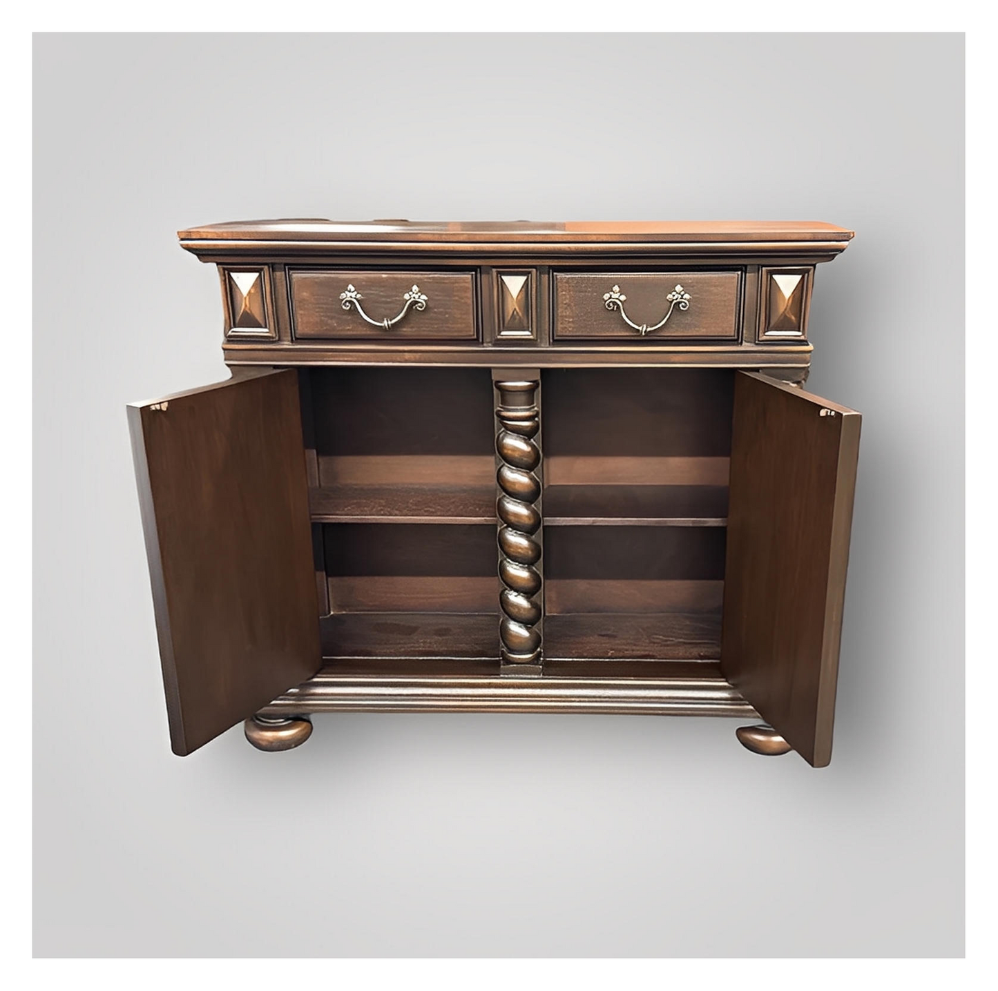 Lodève Chest, Dark Walnut, Twisted Spiral Columns