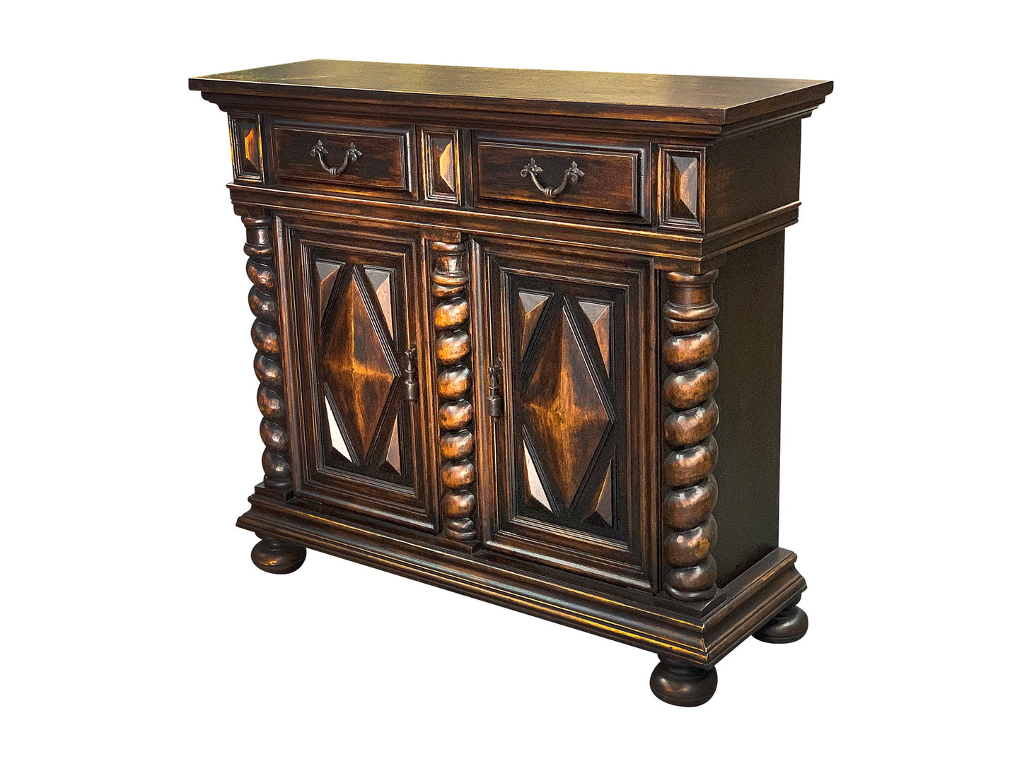 Lodève Chest, Dark Walnut, Twisted Spiral Columns