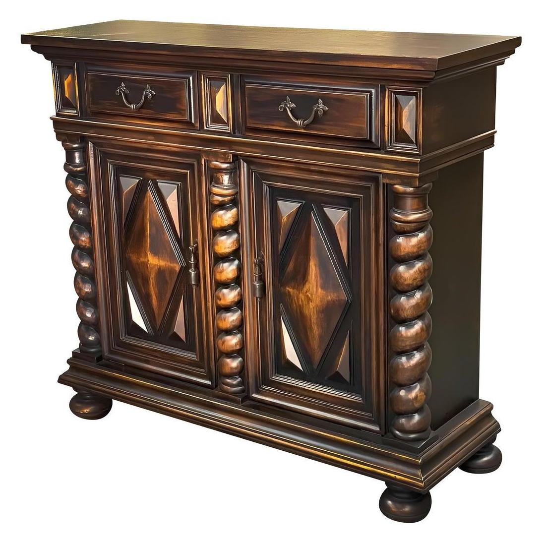 Lodève Chest, Dark Walnut, Twisted Spiral Columns