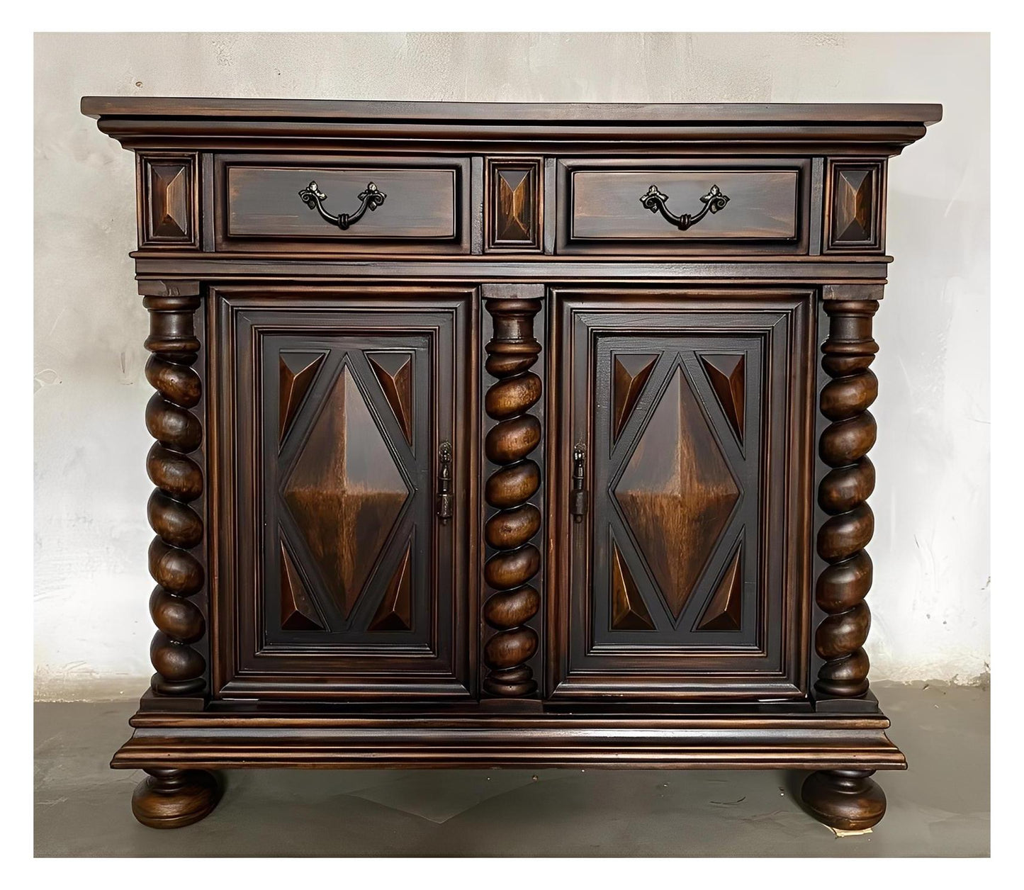 Lodève Chest, Dark Walnut, Twisted Spiral Columns