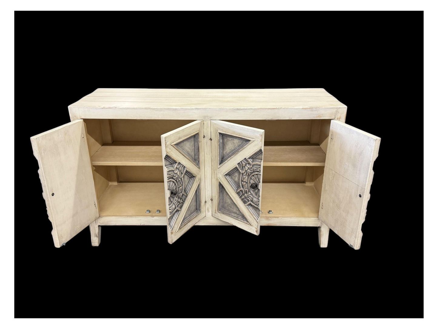 Avignon Ivory Handcrafted Dining Room Buffet Table 20 x 60 x 36 - Elegant Vintage Accent