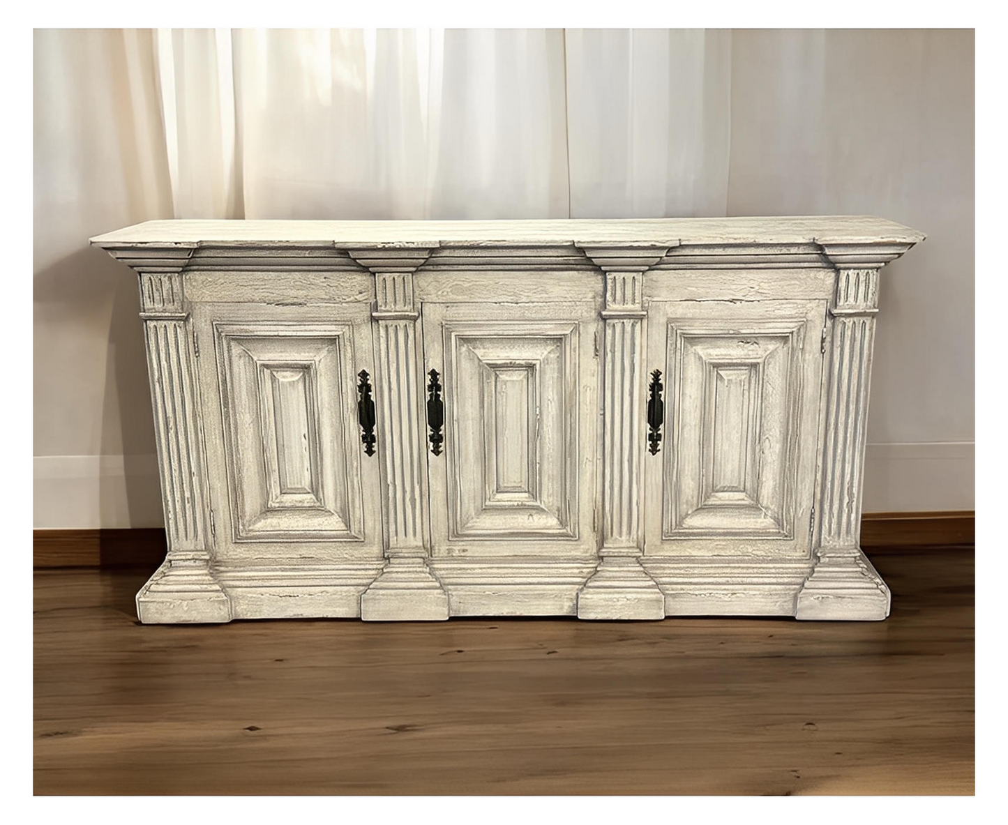 Artigny Weathered White Carved Dining Room Buffet
