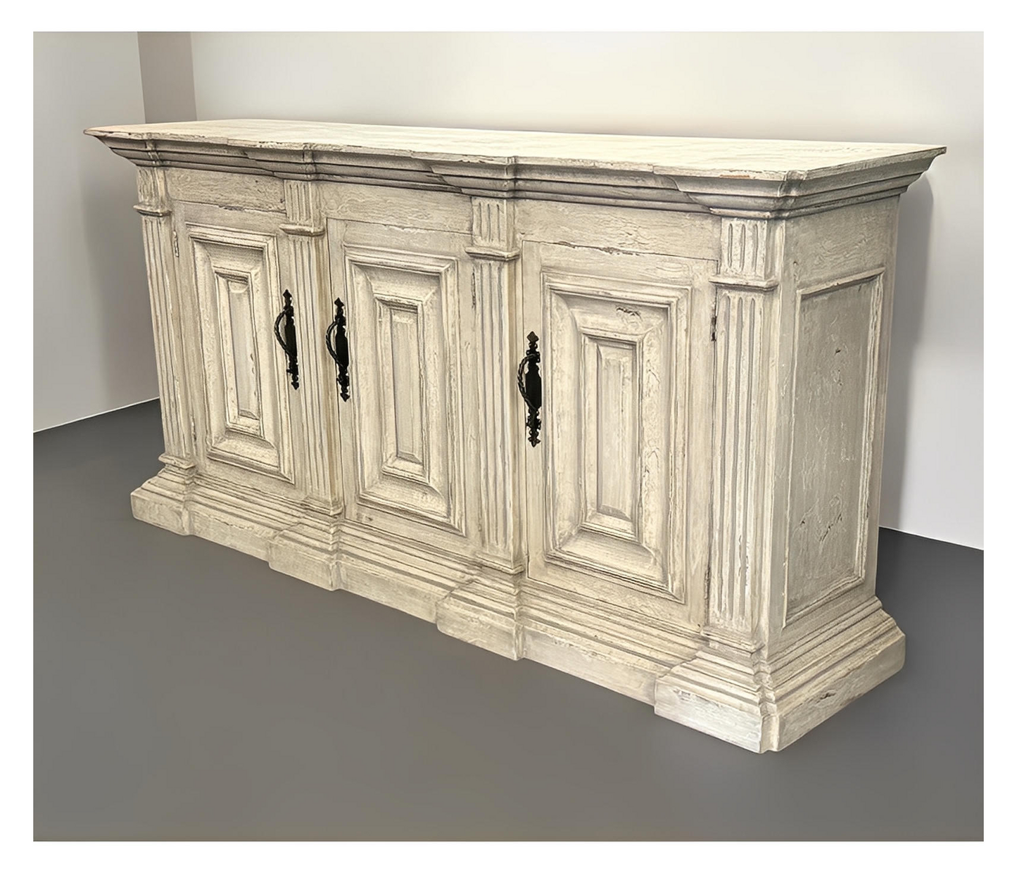 Artigny Weathered White Carved Dining Room Buffet