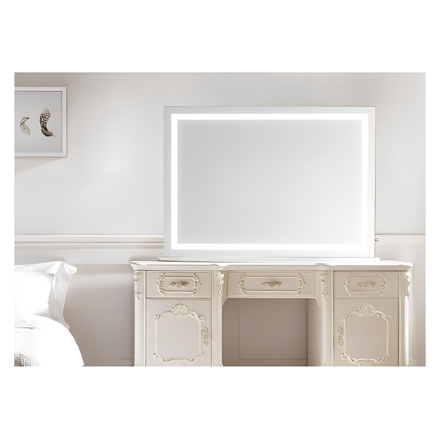 CALYPSO LED LIGHTED TABLETOP OR WALL MOUNTED VANITY MIRROR - 85 x 40