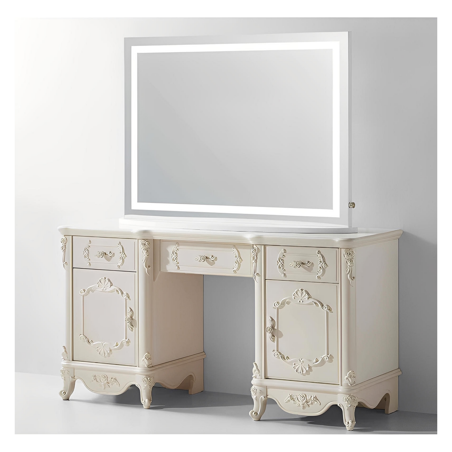 CALYPSO LED LIGHTED TABLETOP OR WALL MOUNTED VANITY MIRROR - 85 x 40