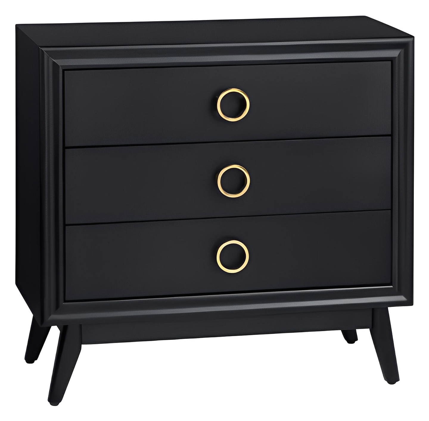 Rehoboth Black Nightstands (2-Pack) Traditional, Transitional, antique-style handles, carved details
