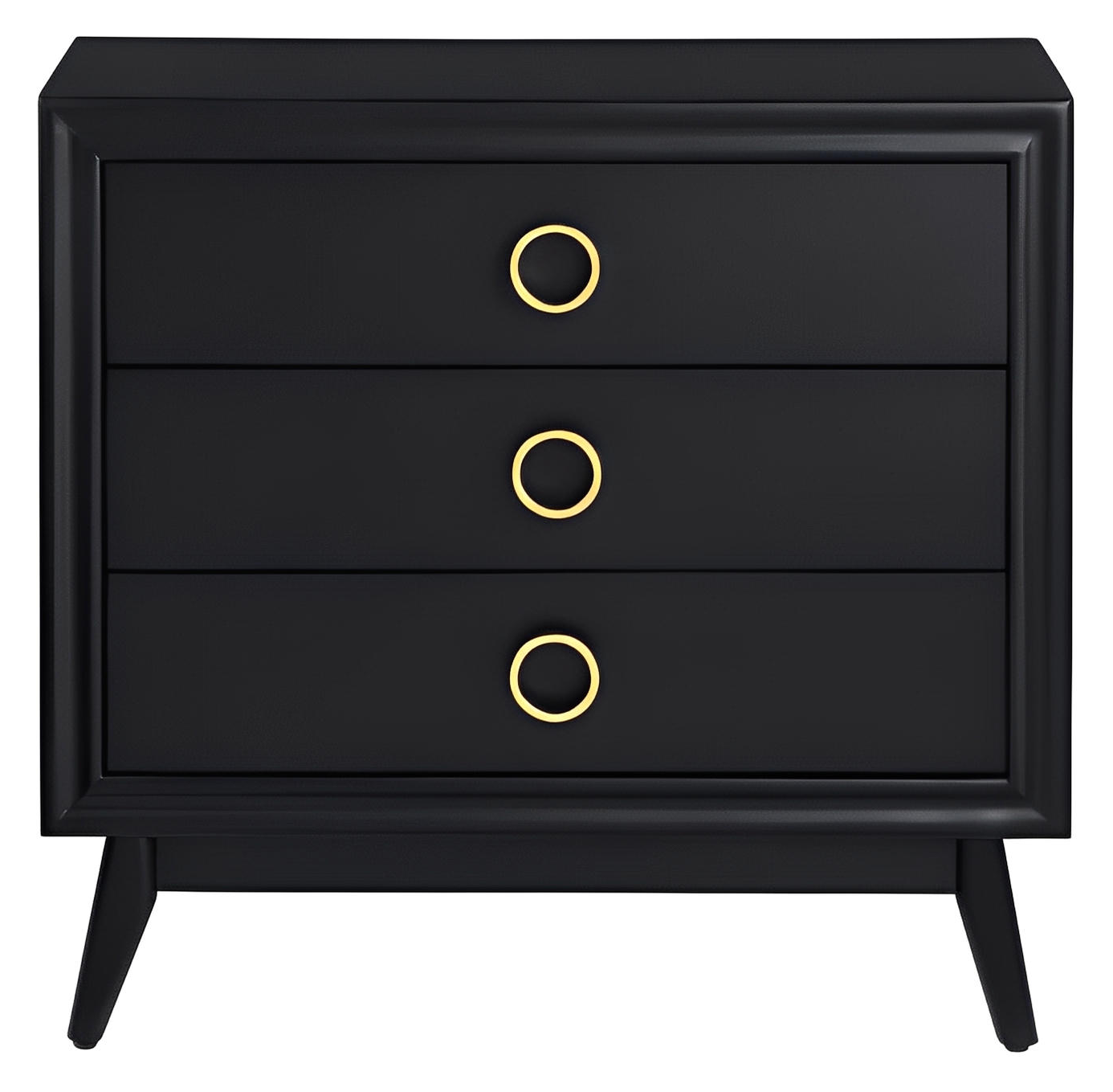 Rehoboth Black Nightstands (2-Pack) Traditional, Transitional, antique-style handles, carved details