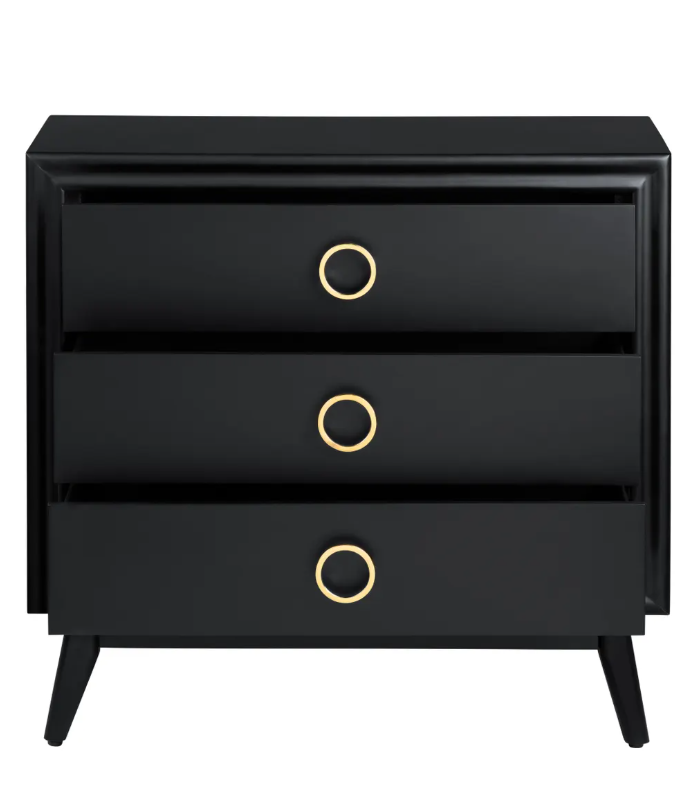 Rehoboth Black Nightstands (2-Pack) Traditional, Transitional, antique-style handles, carved details