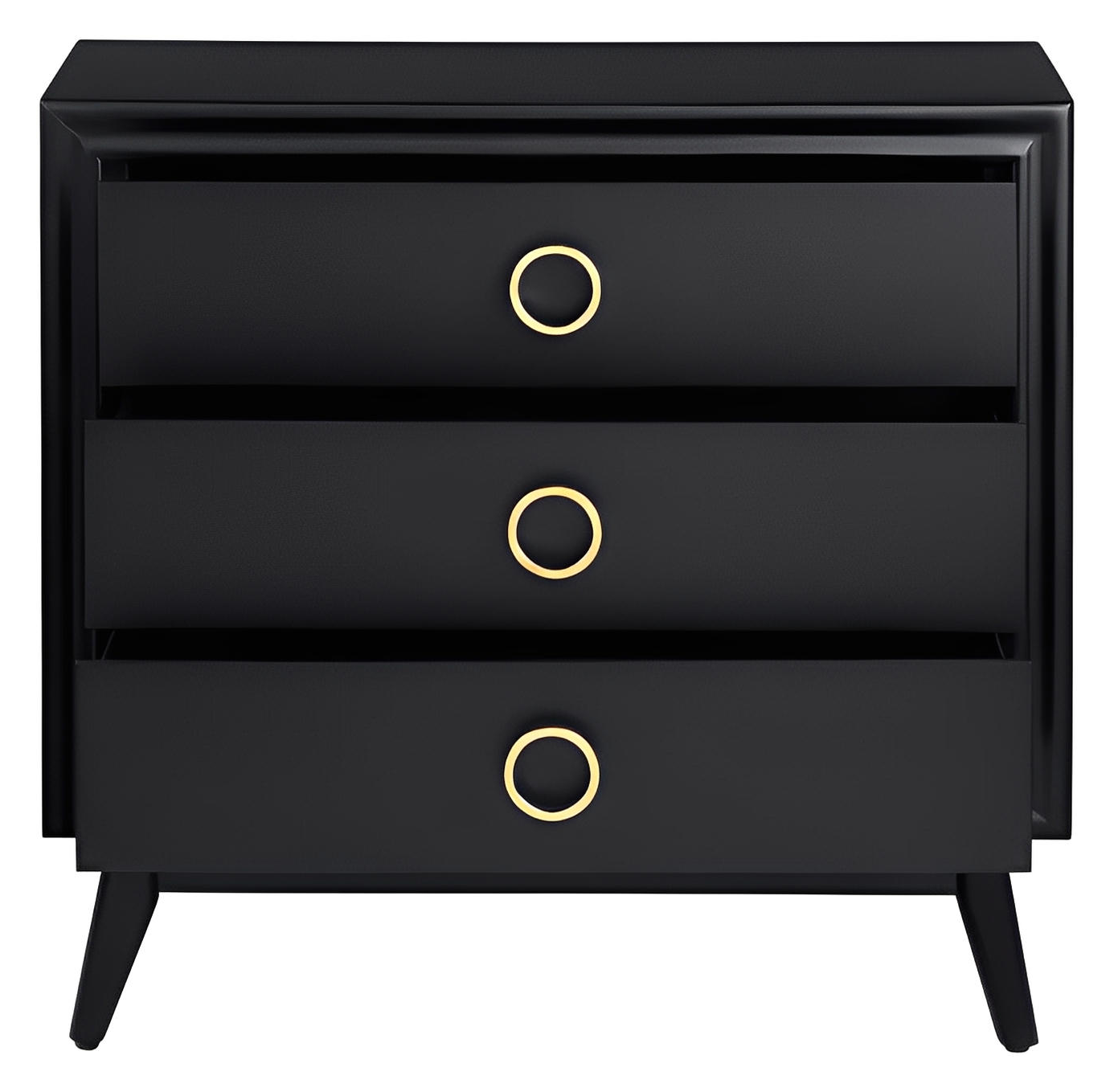 Rehoboth Black Nightstands (2-Pack) Traditional, Transitional, antique-style handles, carved details