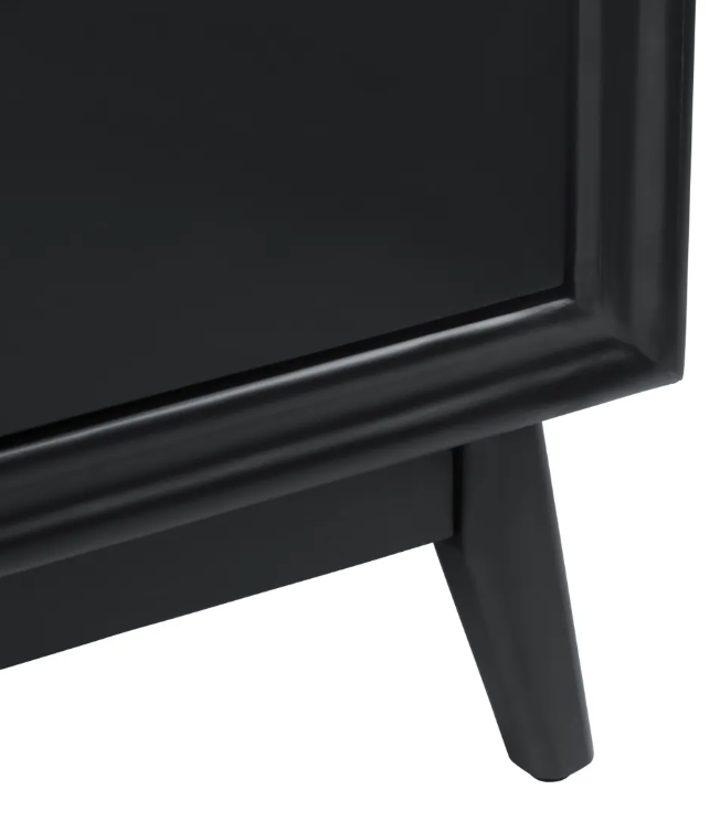 Rehoboth Black Nightstands (2-Pack) Traditional, Transitional, antique-style handles, carved details
