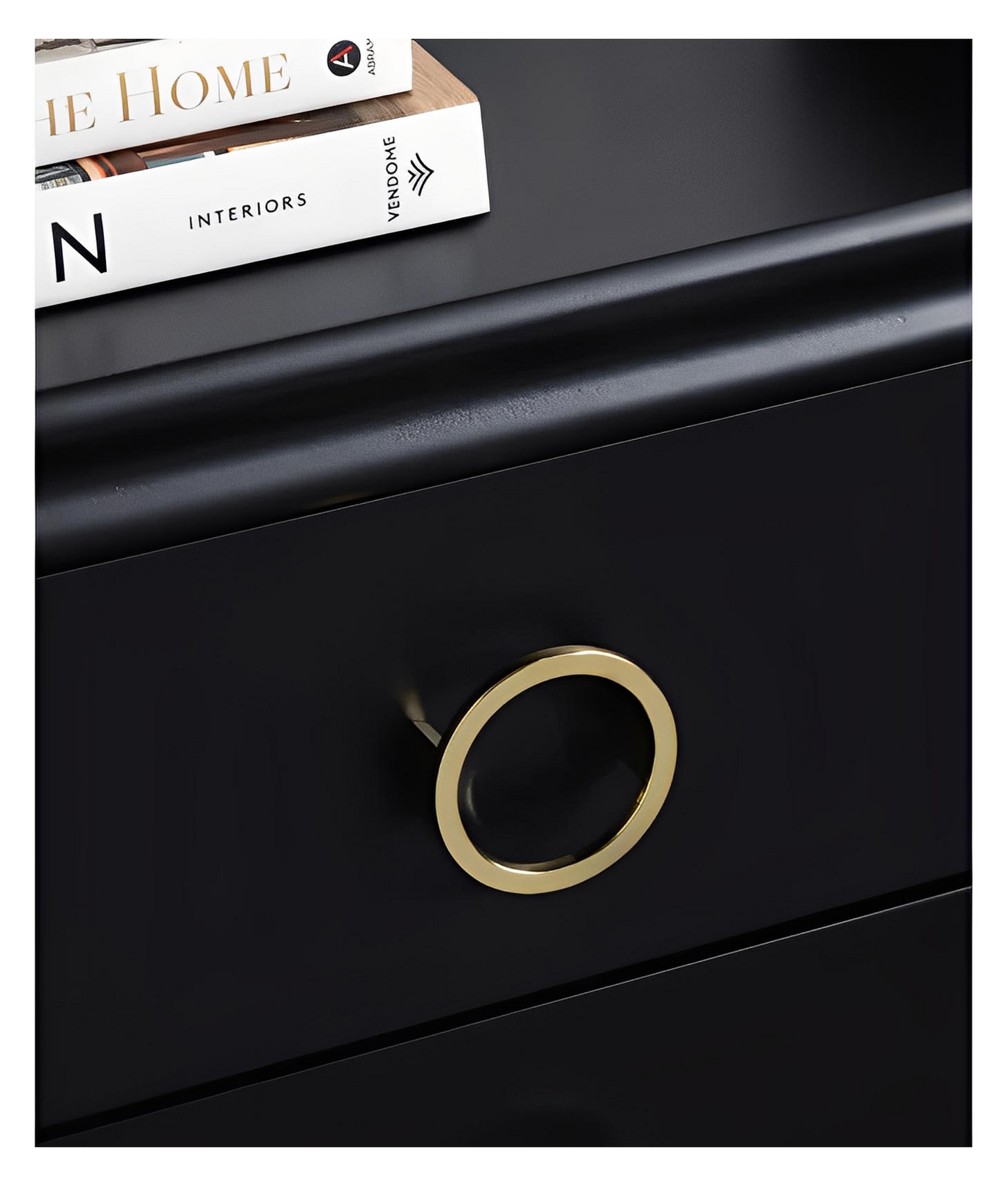 Rehoboth Black Nightstands (2-Pack) Traditional, Transitional, antique-style handles, carved details