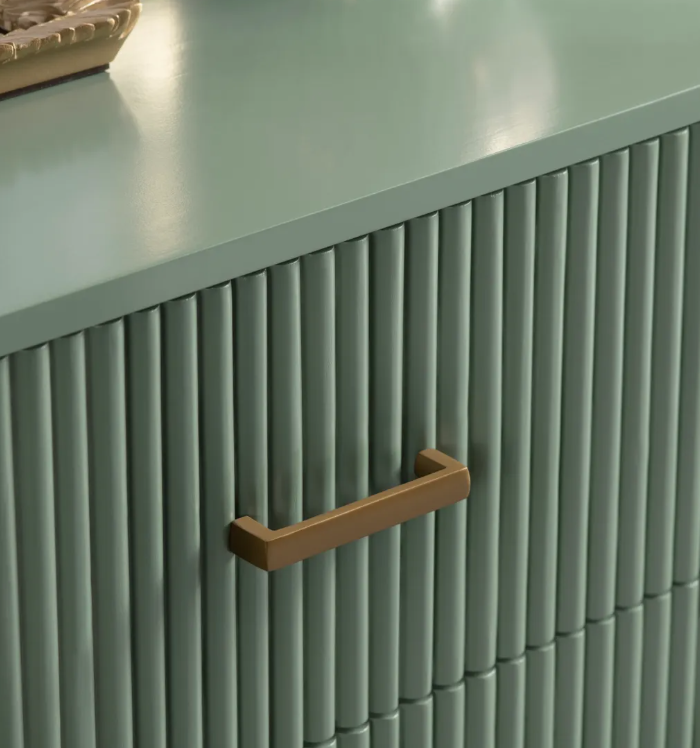Stowe Painted Green Nightstands (2-Pack) Transitional, tapered legs, felt-lined top drawers