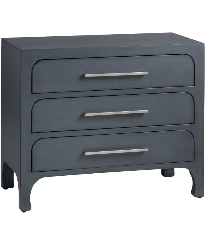 Great Barrington Blue Nightstands (2-Pack) Transitional, tapered legs, felt-lined top drawers