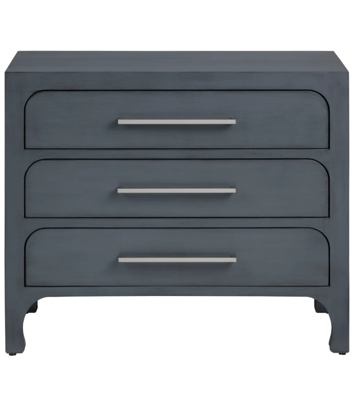 Great Barrington Blue Nightstands (2-Pack) Transitional, tapered legs, felt-lined top drawers