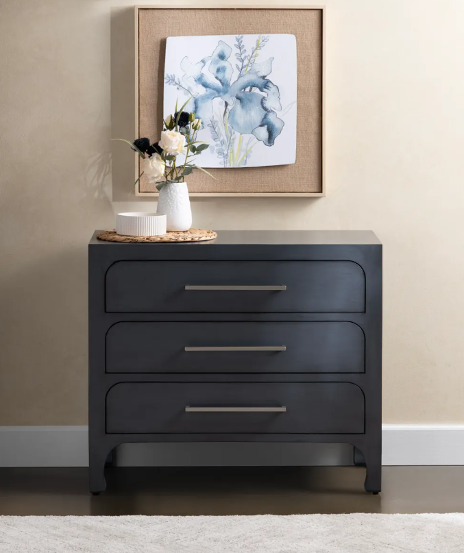 Great Barrington Blue Nightstands (2-Pack) Transitional, tapered legs, felt-lined top drawers