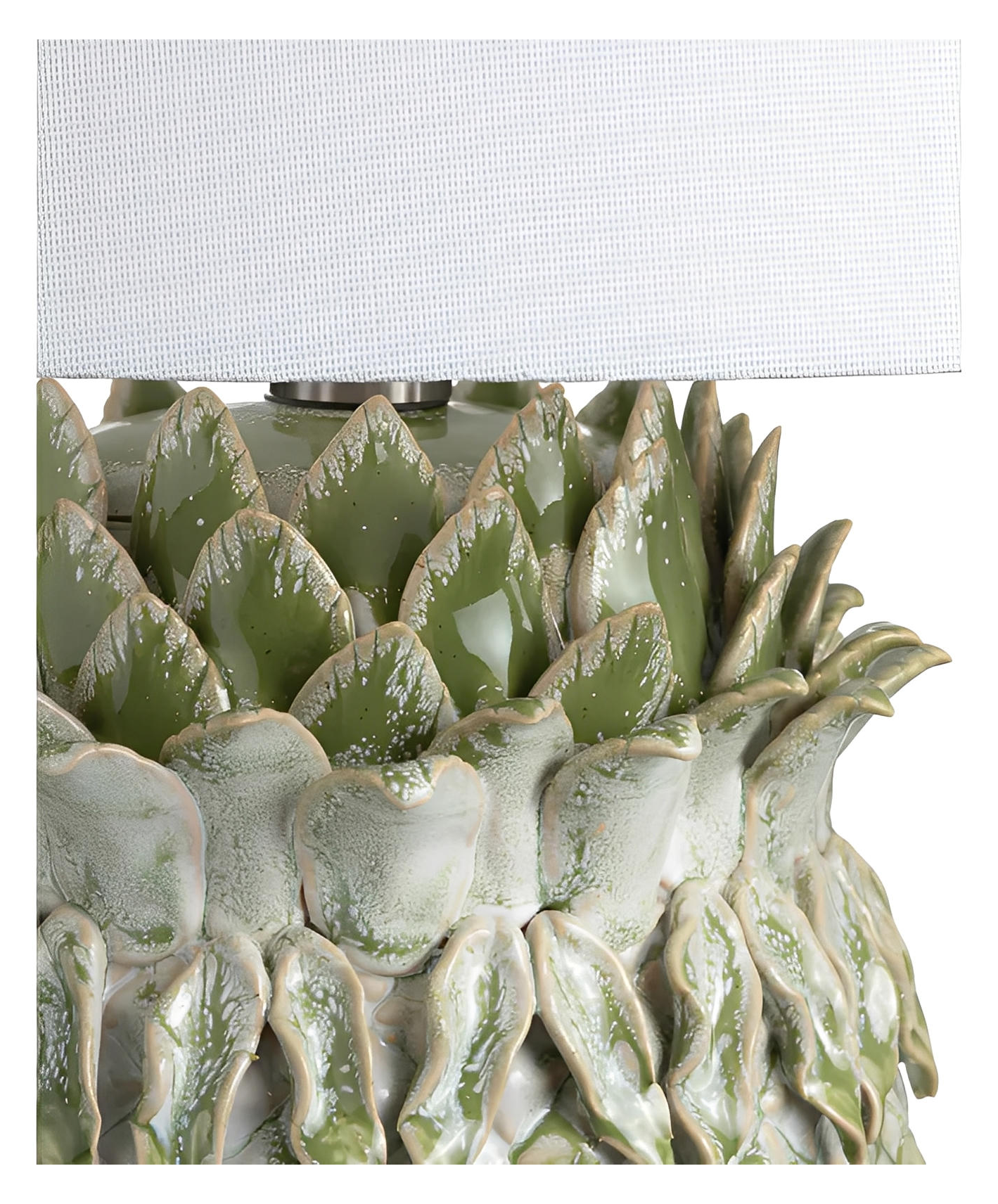 Green Glazed Pineapple Table Lamps (2-Pack), Coastal
