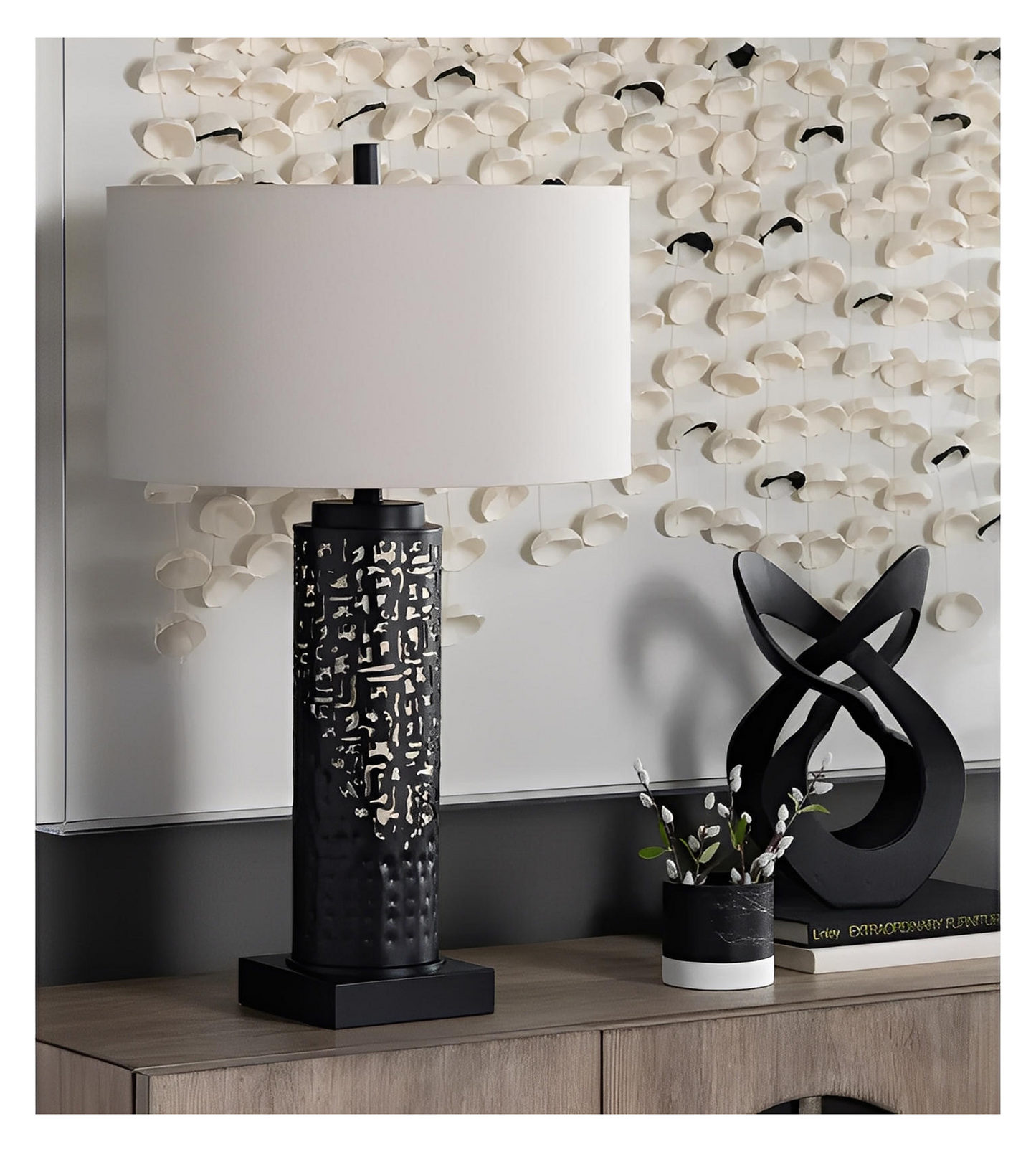 Naos of Haverhill Table Lamps (2-Pack), Black, Transitional