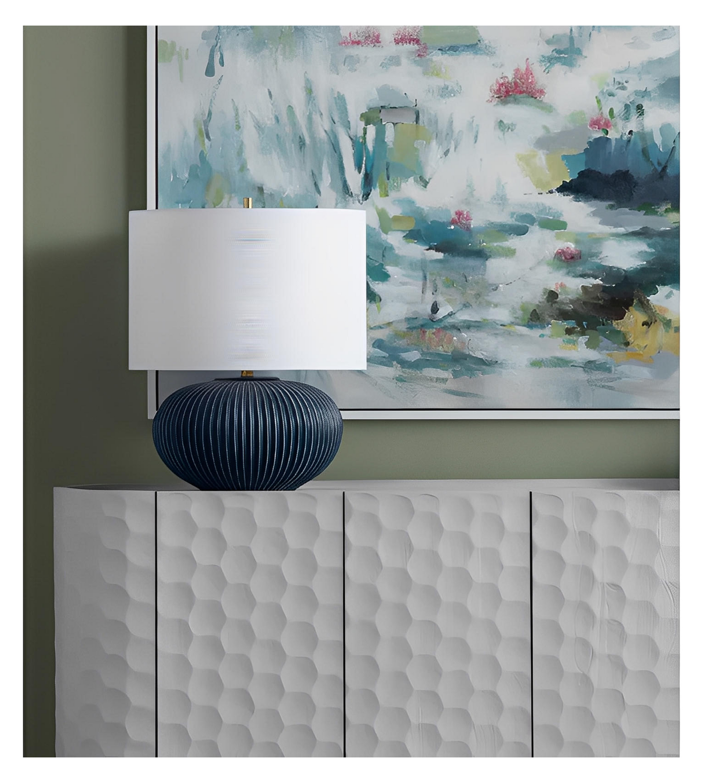 Alderamin Ceramic Table Lamps (2-Pack), Indigio Blue, Coastal