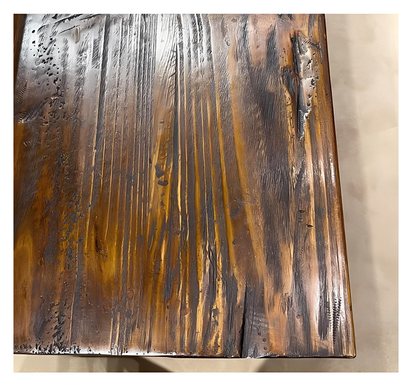 Sunset Ridge Copper 2-Piece Bar & Hutch Set | 12 ft wide | Hand-Carved | Iron Nailhead Trim & Foot Rail