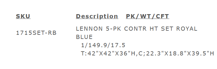 Lennix 5PC Counter Ht Table & 4) Royal Blue Velvet-Upholstered Chairs
