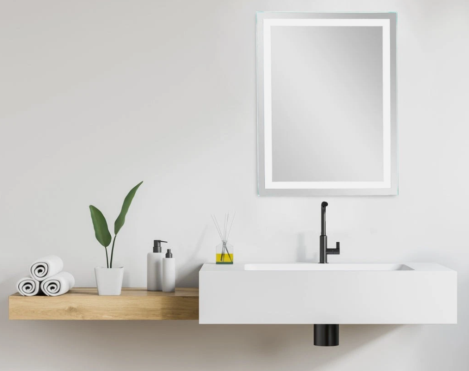ZEPHYR LED LIGHTED BATHROOM VANITY RECTANGLE MIRROR - 26 x 20