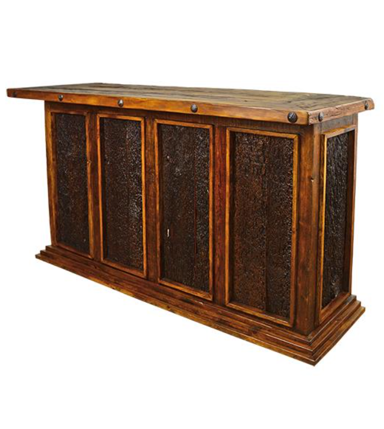 Rivertown Craftsman Bar – Rustic Wood Bar with Forged Iron Accents