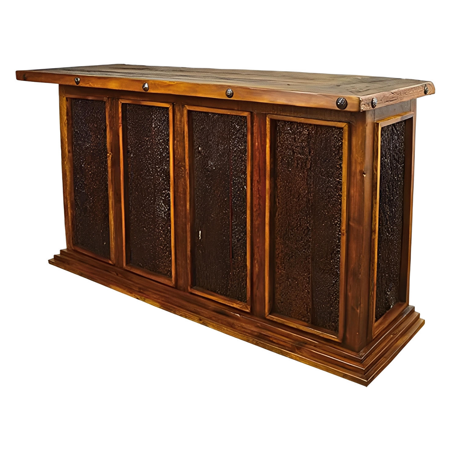 Rivertown Craftsman Bar – Rustic Wood Bar with Forged Iron Accents