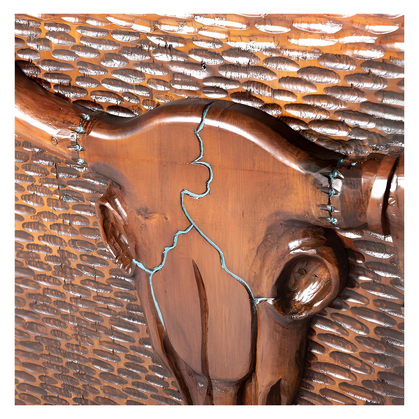 LONGHORN LEGACY BAR WITH BULL SKULL & HANGING FEATHER