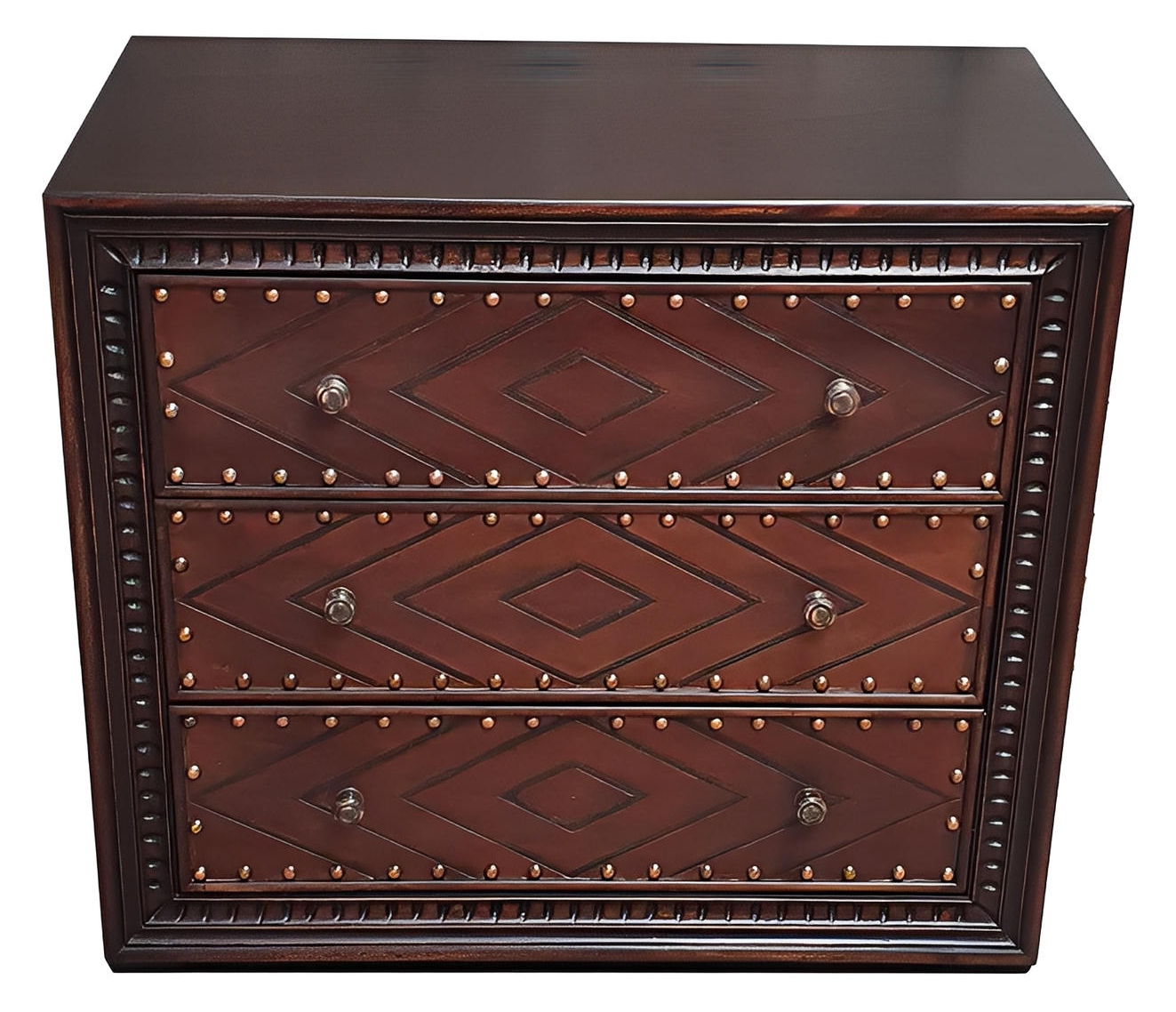 ANDES BEDROOM SET, 79.5" Tall - Upholstered Leather, Dark Brown Wood Frame - Includes Delivery and Assembly