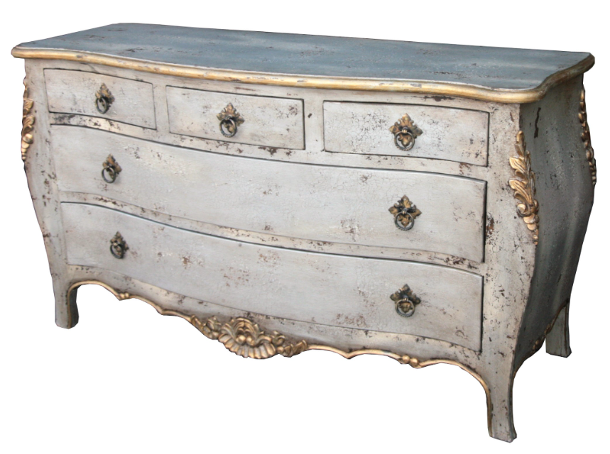 CELESTE BEDROOM SET RUSTIC SILVER 87.5" Tall | Distressed French European | Includes Delivery and Assembly