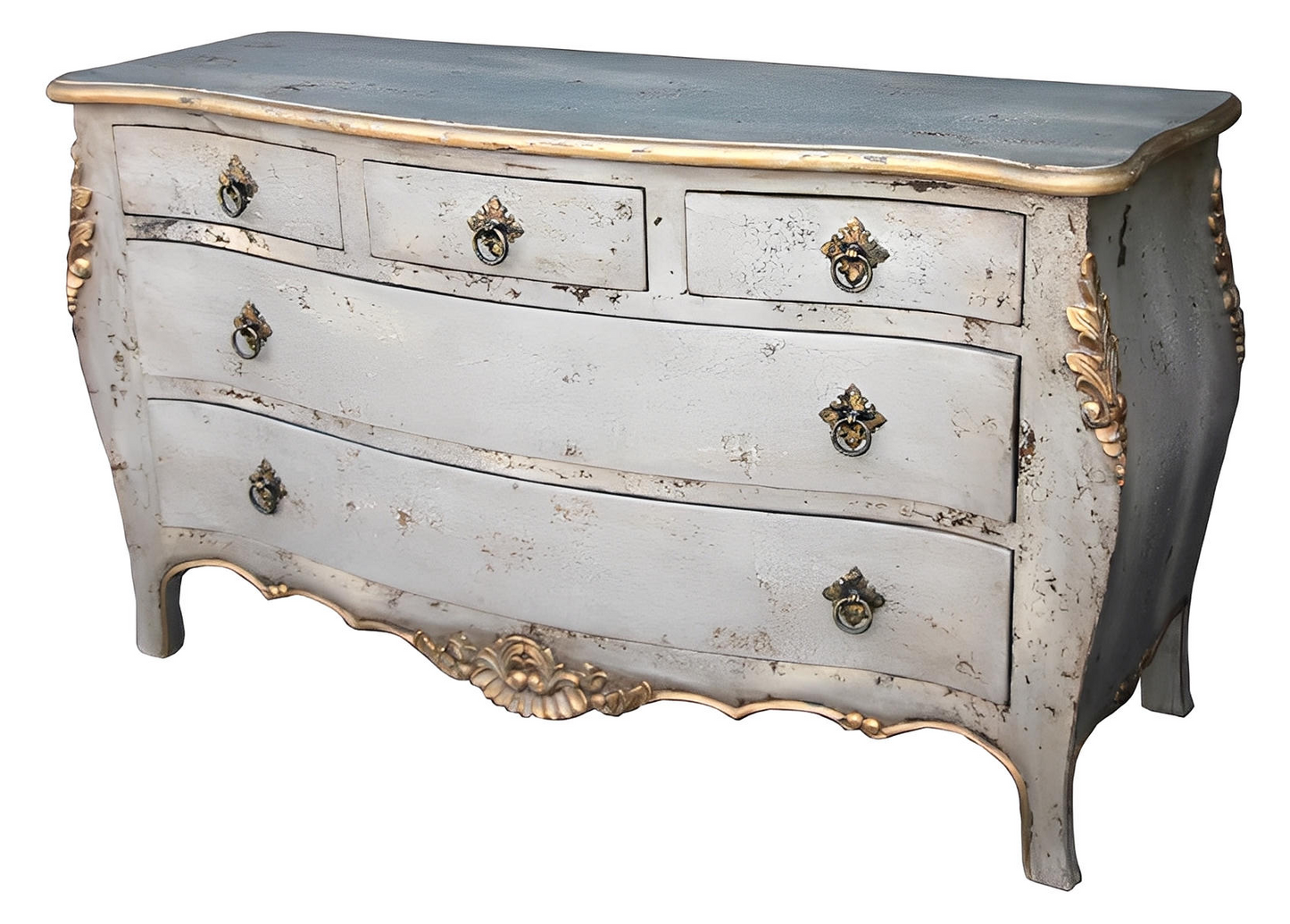 CELESTE BEDROOM SET RUSTIC SILVER 87.5" Tall | Distressed French European | Includes Delivery and Assembly