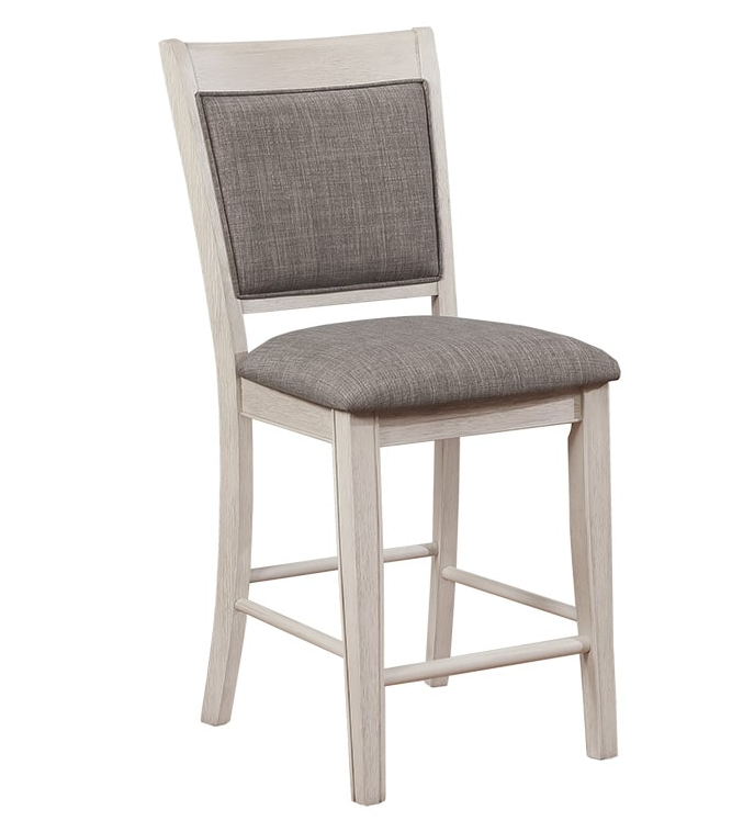 Fulton 6-PC Counter Ht Chalk Gray Dining Set | 1) Table, 4) Chairs, 1) Bench