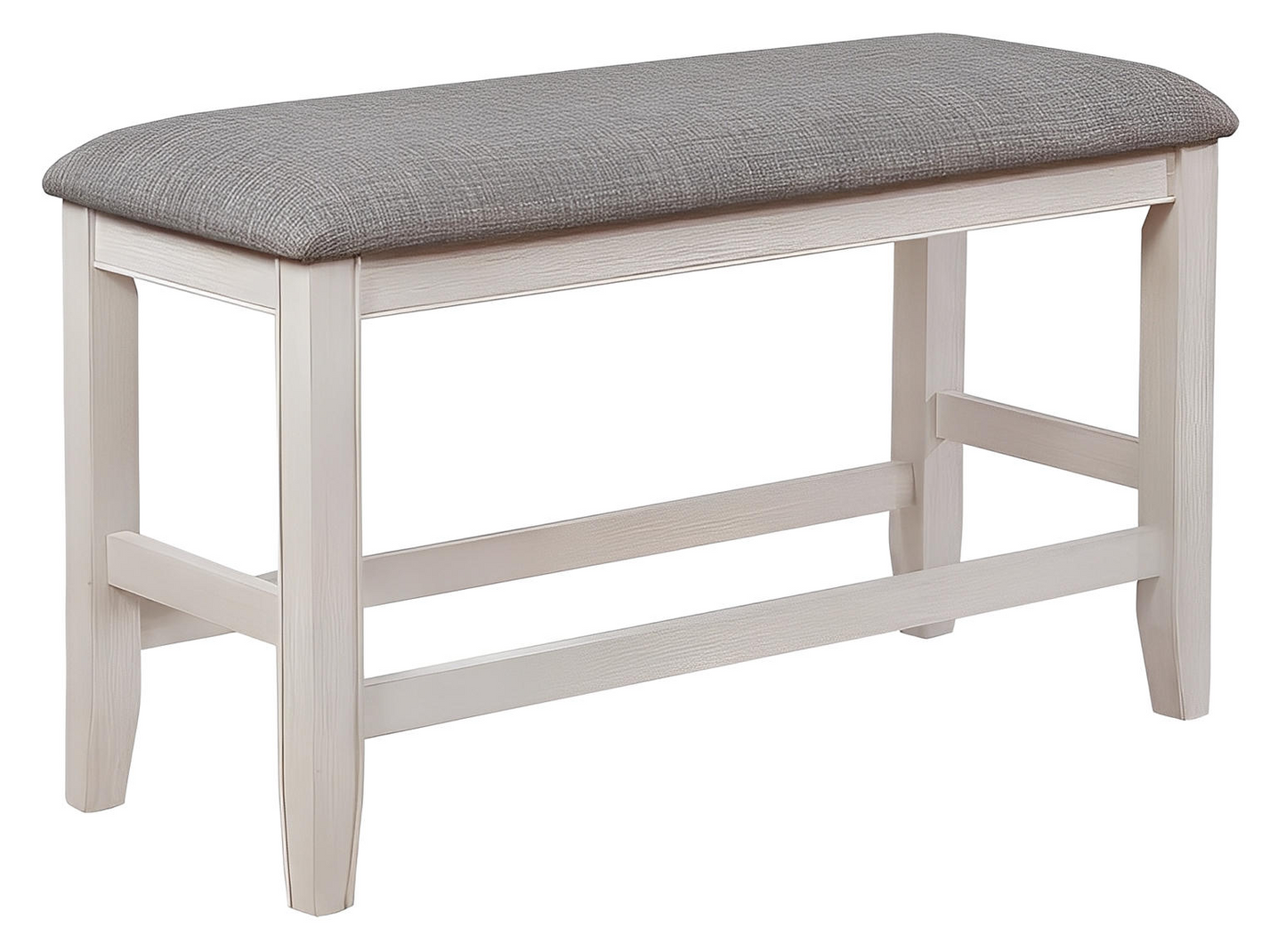 Fulton 6-PC Counter Ht Chalk Gray Dining Set | 1) Table, 4) Chairs, 1) Bench