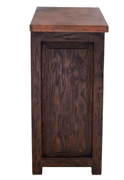 Sierra Saddle Dark Walnut Bedroom Set (5-Piece) With Dark Red Crocodile Print Leather & Strap Accents, Hand-Carved - Includes Full Service Delivery