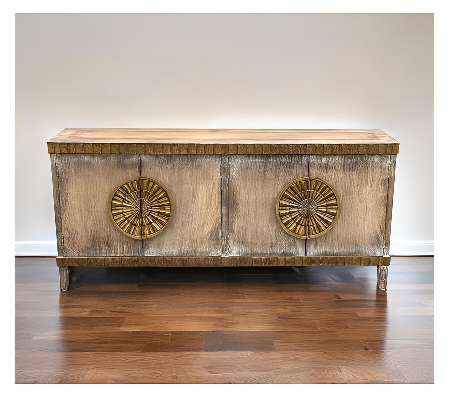 Thibaudiere Weathered Brown Dining Room Buffet Table - 17 x 79 x 36