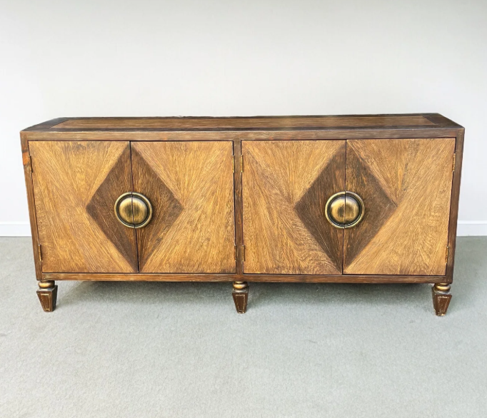 Asti Walnut European Heritage Dining Room Buffet Table 19.5 x 79 x 36