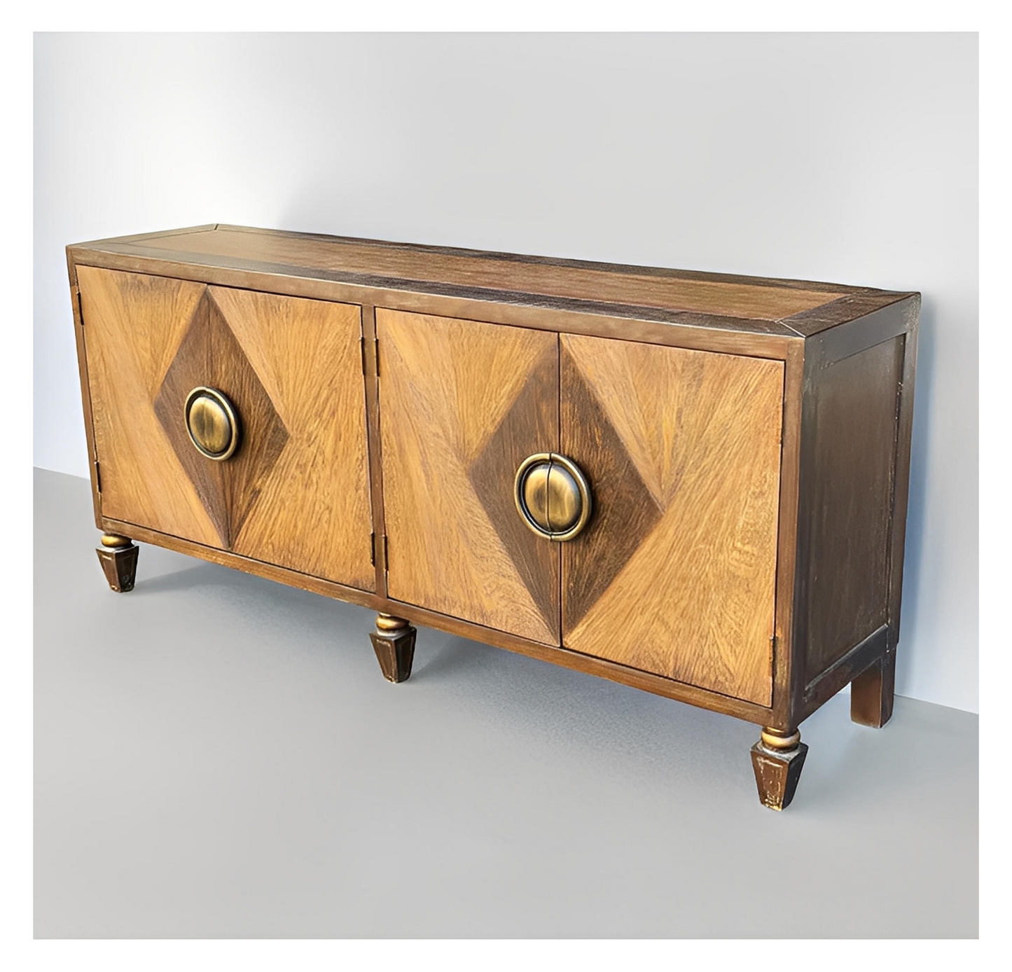 Asti Walnut European Heritage Dining Room Buffet Table 19.5 x 79 x 36