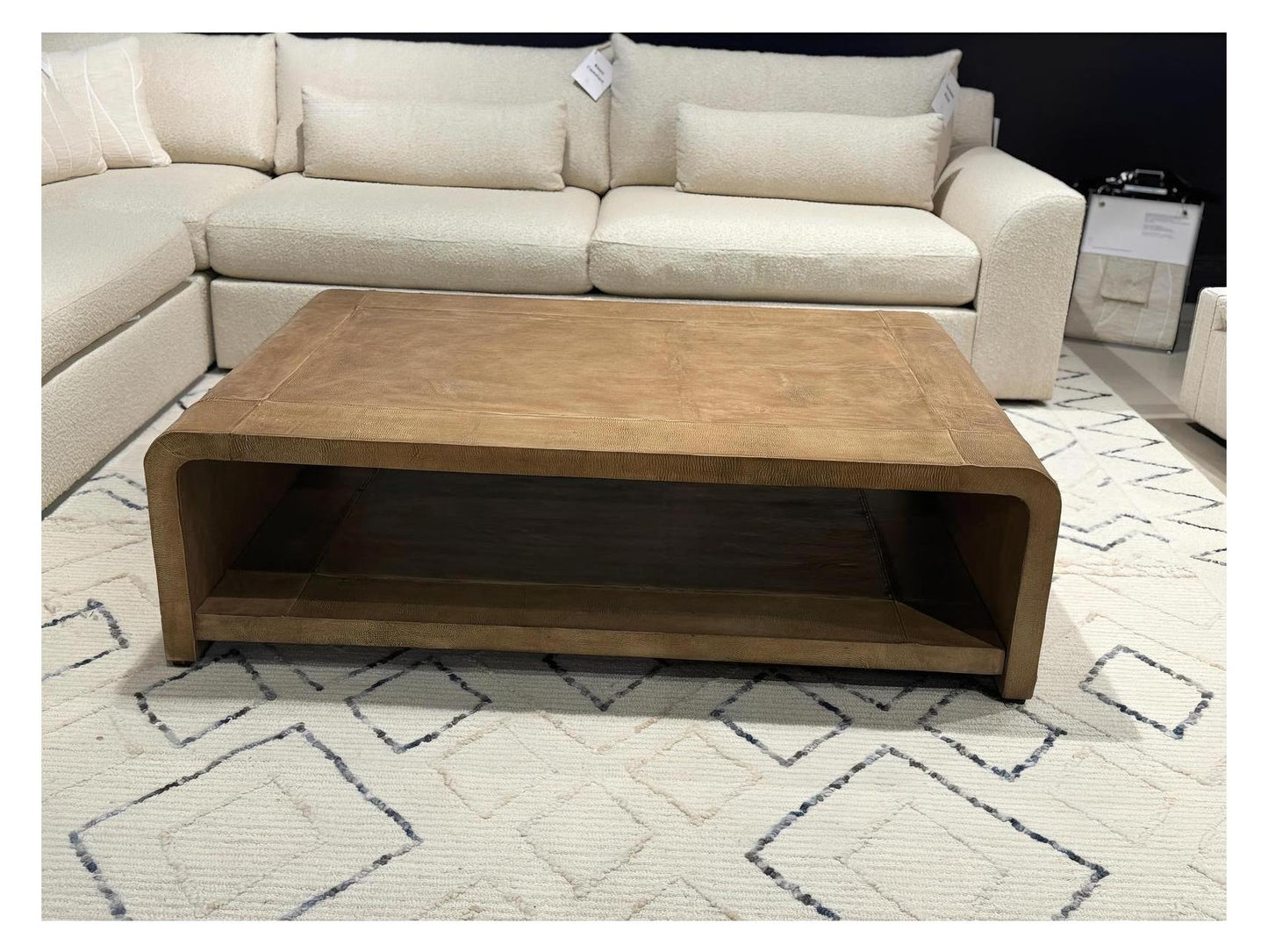 Montmorillon Coffee Table - Rectangle, Brown Walnut Finish, Open Lower Shelf