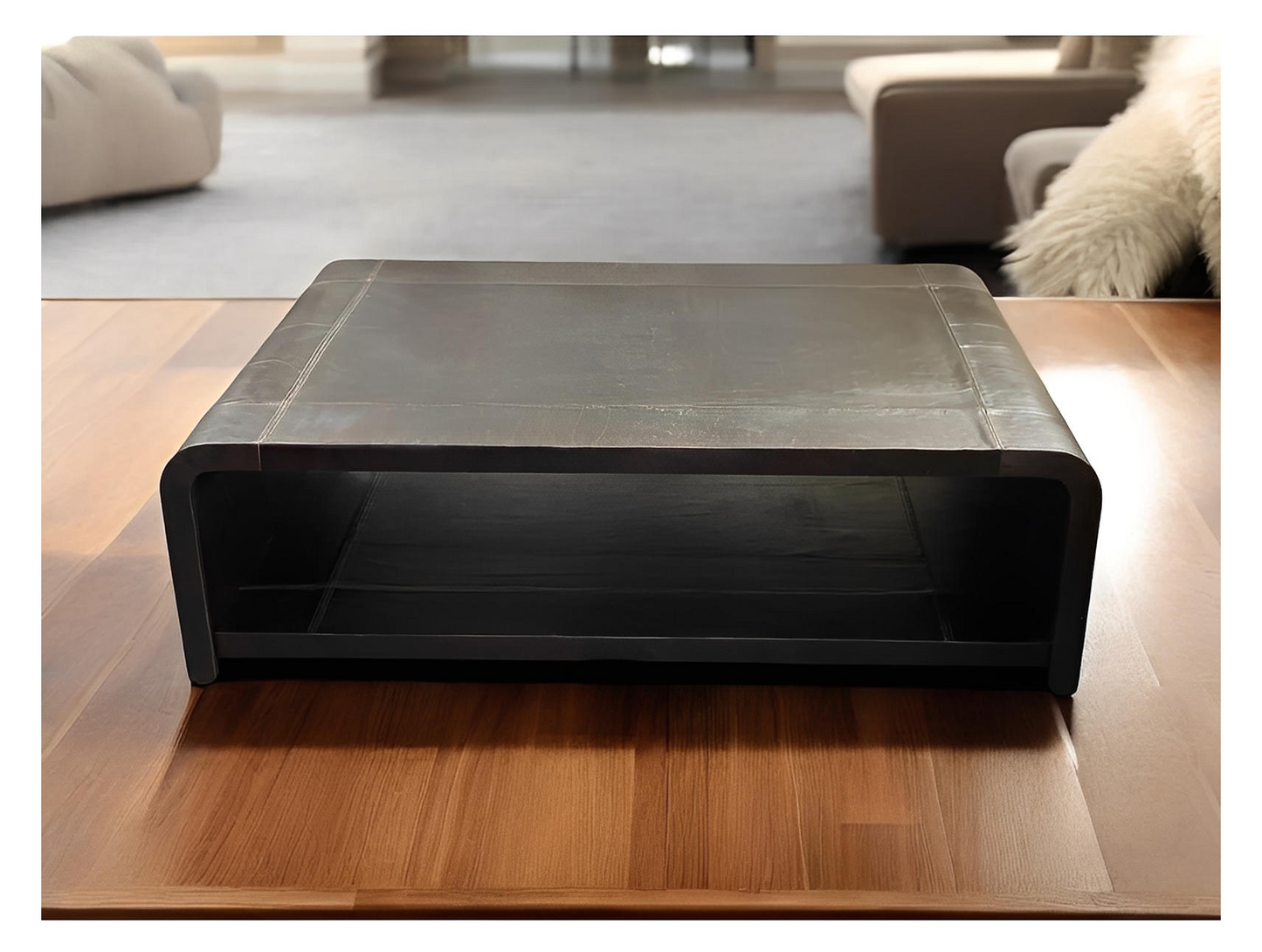 Riquewihr Coffee table - Rectangle, Black, Open Storage Shelf