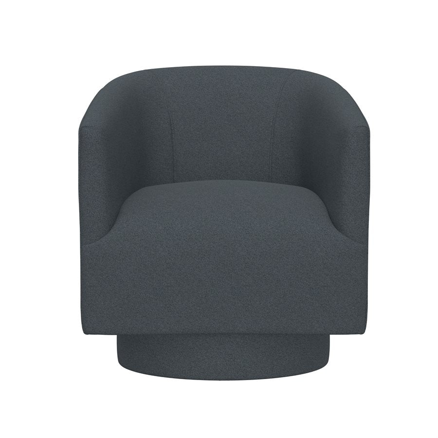 Blue Upholstered Swivel Chair 360-Degree Contemporary Design (2-Pack)