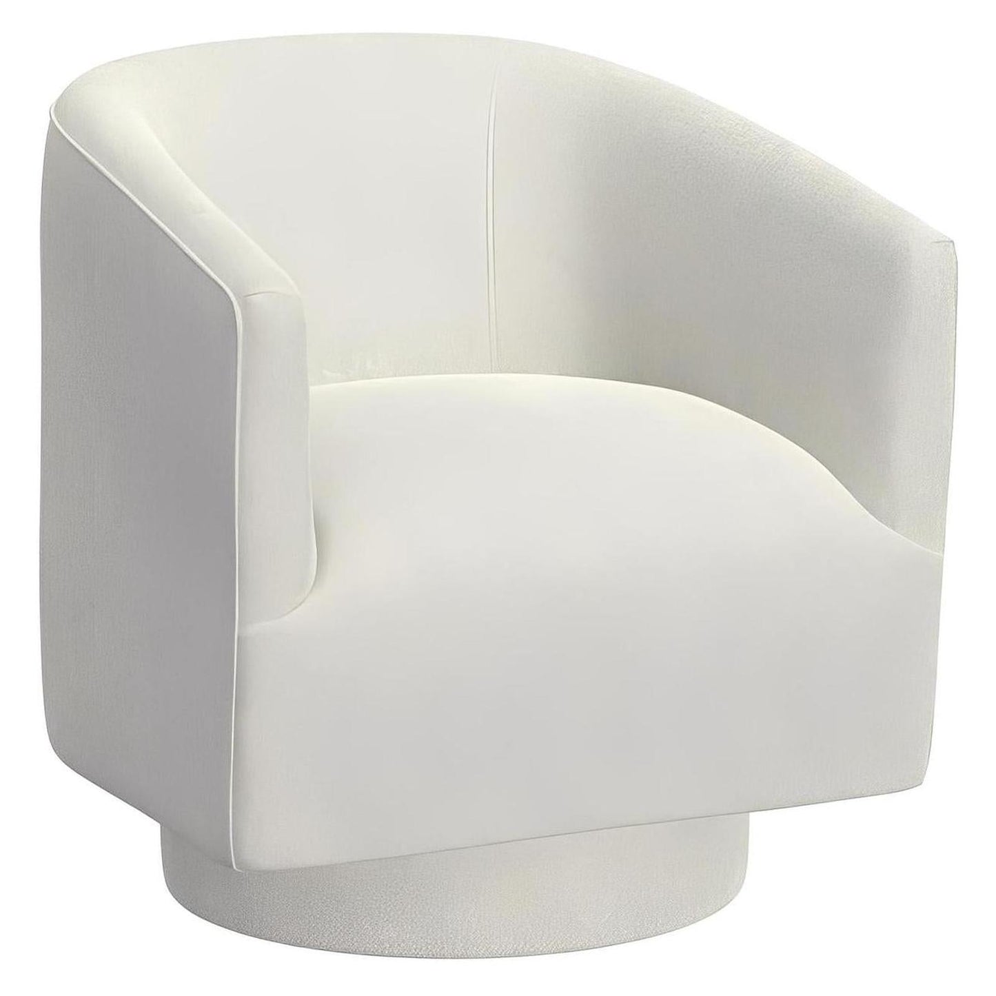 White Upholstered Swivel Chair 360-Degree Contemporary Design (2-Pack)